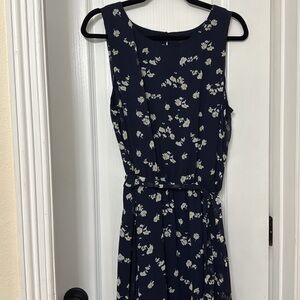 MSK maybe blue white daisy flower dress lined size 14